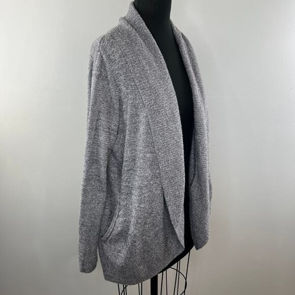 Barefoot Dreams CozyChic Lite Gray Open Front Shawl Collar Circle Cardigan Sz XL - Picture 2 of 5